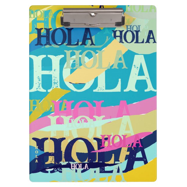 Abstract Colourful Hola Clipboard (Front)