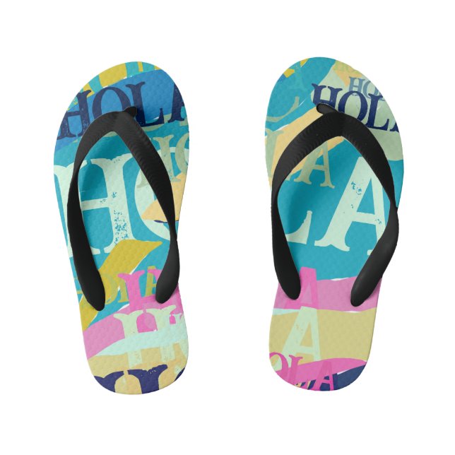 Abstract Colourful Hola Kid's Thongs (Footbed)
