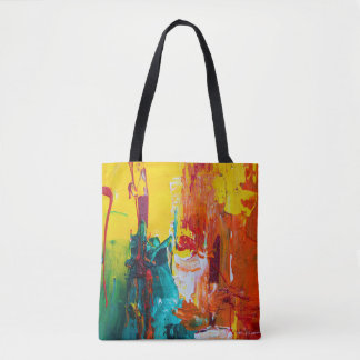 Abstract colourful image on tote bag