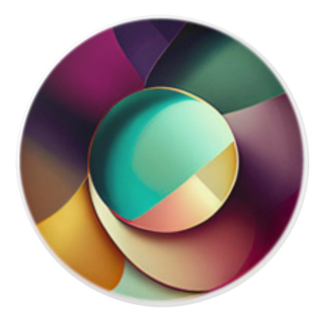 Abstract Colourful Jewel Toned Ceramic Knob (Front)