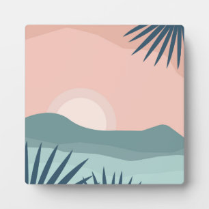 Abstract colourful landscape plaque
