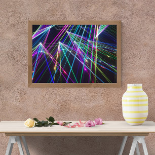 Abstract Colourful Laser Lights Art Photo Print