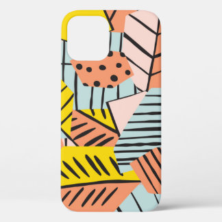 Abstract colourful leaves, nature pattern. iPhone 12 case