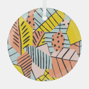Abstract colourful leaves, nature pattern. glass tree decoration