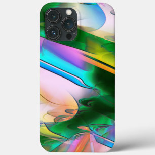 Abstract colourful leaves with psychedelic style iPhone 13 pro max case