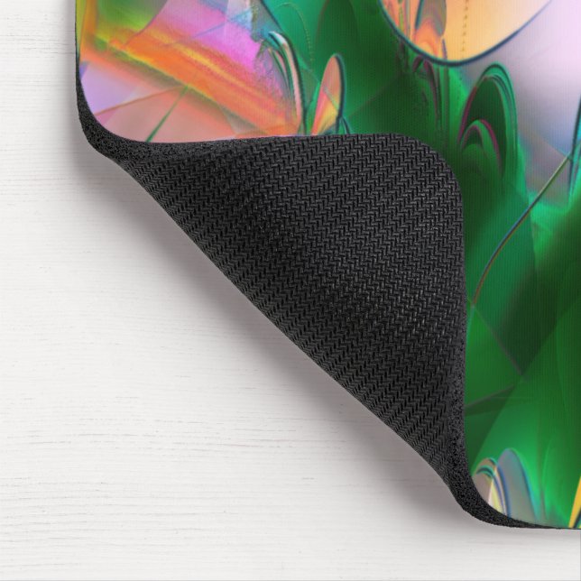 Abstract colourful leaves with psychedelic style   mouse pad (Corner)