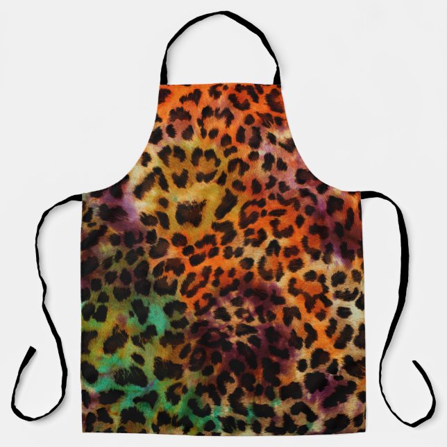 abstract colourful leopard texture pattern apron (Front)