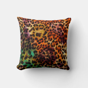 abstract colourful leopard texture pattern cushion