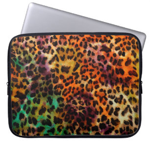 abstract colourful leopard texture pattern laptop sleeve
