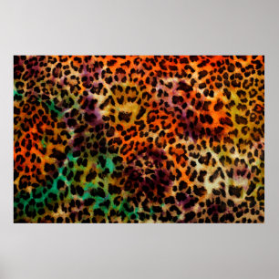 abstract colourful leopard texture pattern poster