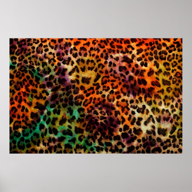 abstract colourful leopard texture pattern poster (Front)