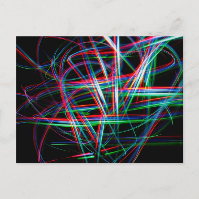 Abstract colourful light streaks postcard (Front)