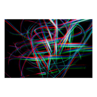 Abstract colourful light streaks poster