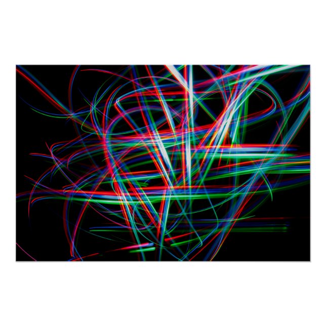 Abstract colourful light streaks poster (Front)