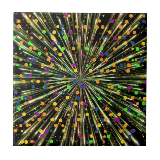 Abstract Colourful Lights - Beautiful Ceramic Tile (Front)