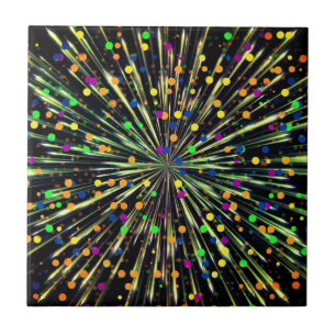 Abstract Colourful Lights - Beautiful Universe Ceramic Tile