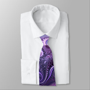 Abstract Colourful Lilac & Violet Spiral Pattern Tie