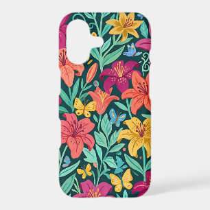 Abstract Colourful Lilies Butterflies iPhone Cases