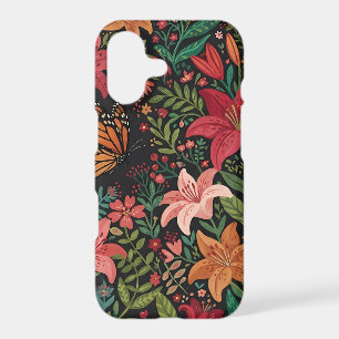Abstract Colourful Lilies Butterfly iPhone Cases