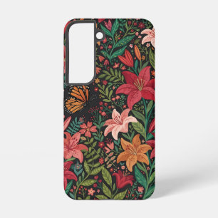 Abstract Colourful Lilies Butterfly Samsung Cases