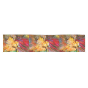 Abstract Colourful Linear Geometric Pattern Short Table Runner