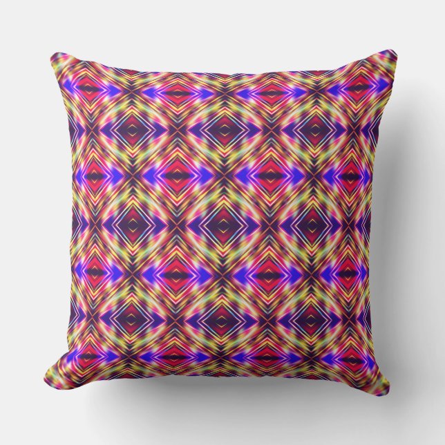 Abstract colourful lines cushion (Front)