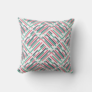 Abstract Colourful Lines Pattern Cushion