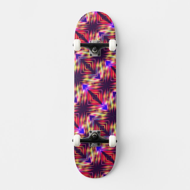 Abstract colourful lines skateboard (Front)