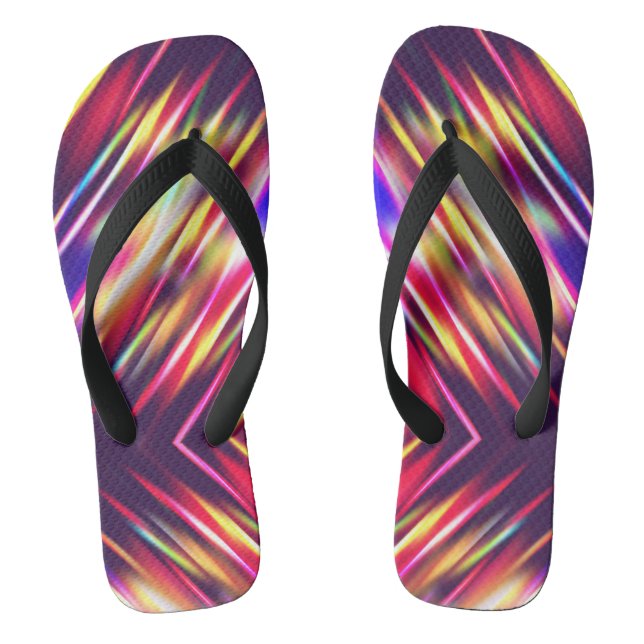 Abstract colourful lines thongs (Footbed)