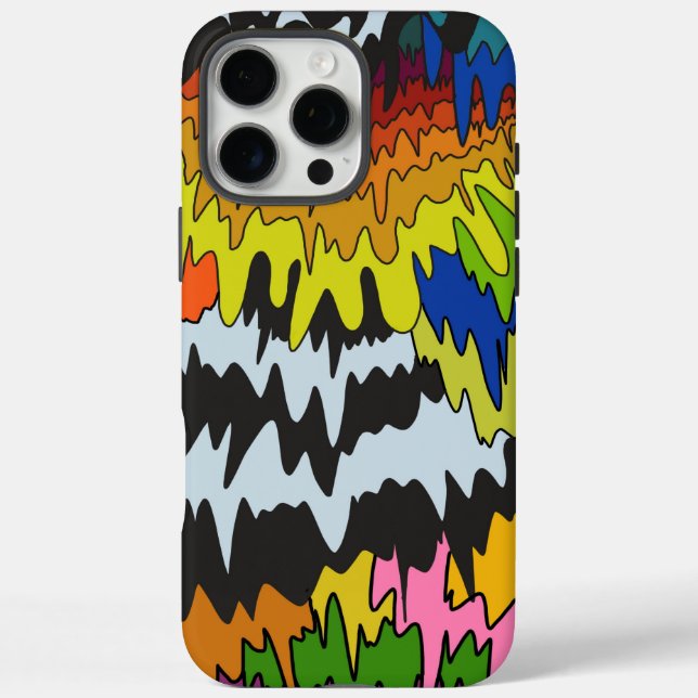 Abstract Colourful Liquid Drip Retro Wavy Stripe  Case-Mate iPhone Case (Back)
