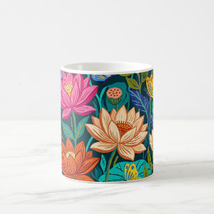 Abstract Colourful Lotus Garden Coffee Mug