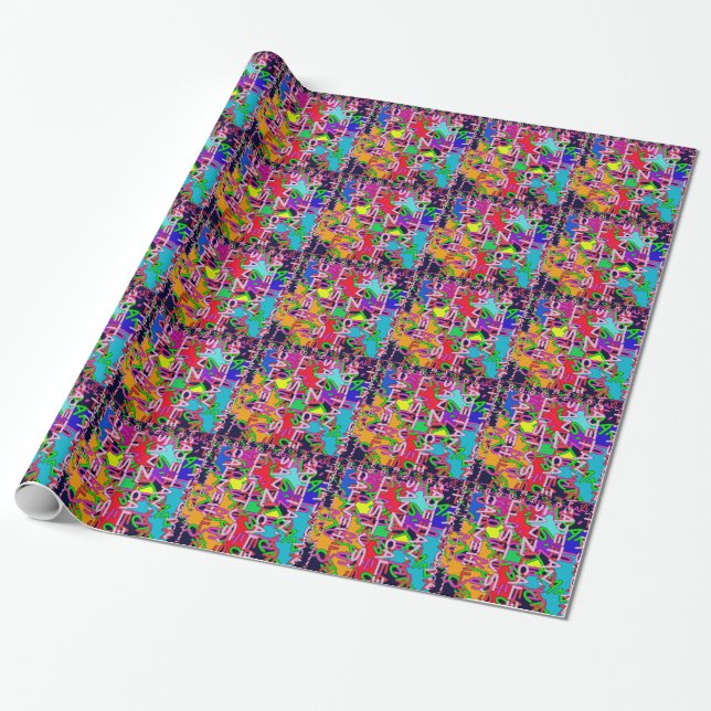 Abstract Colourful made of Alphabet soup kids love Wrapping Paper (Unrolled)