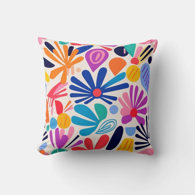 Abstract Colourful Matisse inspired pattern Cushion (Front)