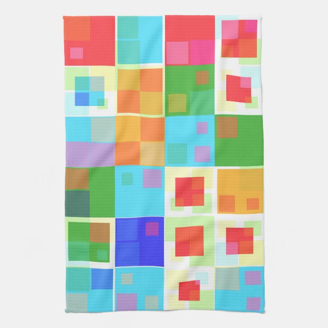 Abstract Colourful Modern Design Tea Towel (Vertical)