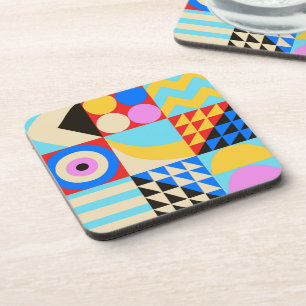 Abstract Colourful Modern Geometric  Coaster