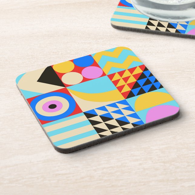 Abstract Colourful Modern Geometric  Coaster (Left Side)