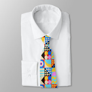 Abstract Colourful Modern Geometric Shapes Tie