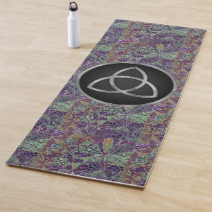 Abstract Colourful Modern Silver Trinity Knot Yoga Mat