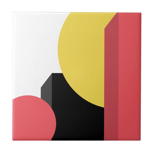Abstract, colourful, modern, simple, vibrant desig ceramic tile (Front)