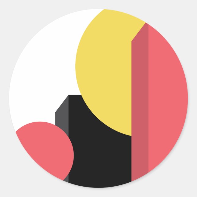 Abstract, colourful, modern, simple, vibrant desig classic round sticker (Front)