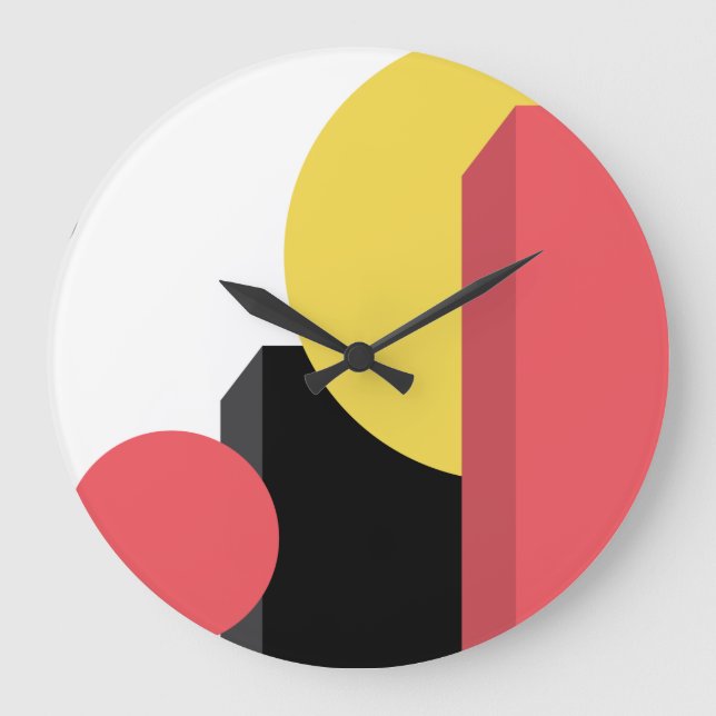 Abstract, colourful, modern, simple, vibrant desig large clock (Front)