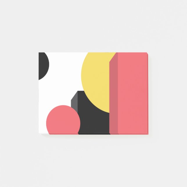 Abstract, colourful, modern, simple, vibrant desig post-it notes (Front)