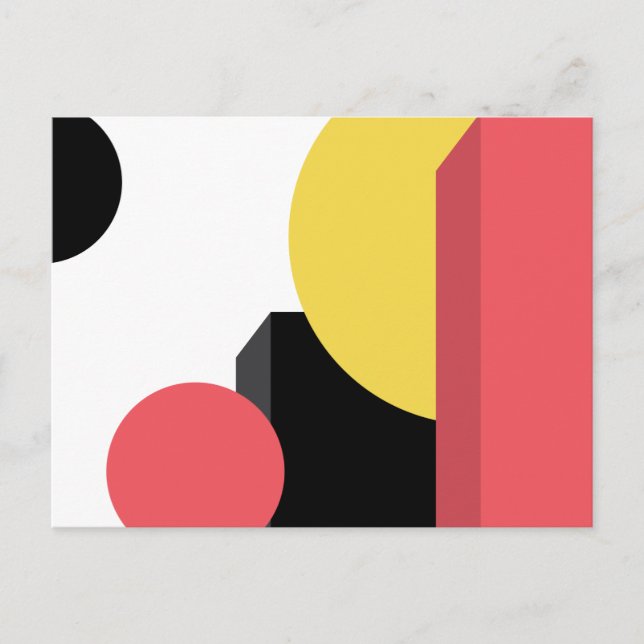 Abstract, colourful, modern, simple, vibrant desig postcard (Front)