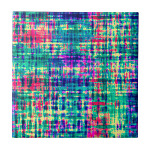 Abstract Colourful Modern Tie Dye Pattern Ceramic Tile