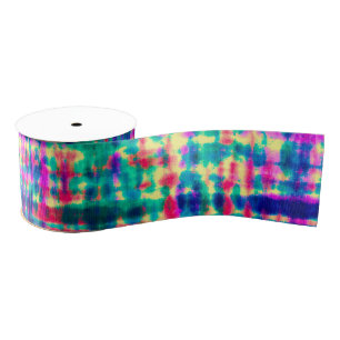 Abstract Colourful Modern Tie Dye Pattern Grosgrain Ribbon