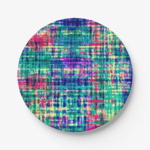 Abstract Colourful Modern Tie Dye Pattern Paper Plate