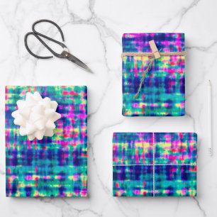 Abstract Colourful Modern Tie Dye Pattern Wrapping Paper Sheet
