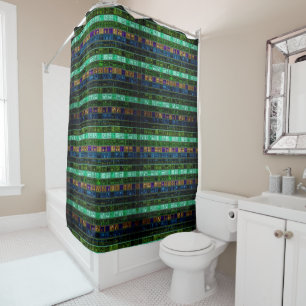 Abstract Colourful Mosaic Stained Glass #10 Shower Curtain