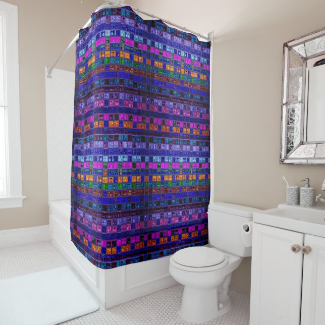 Abstract Colourful Mosaic Stained Glass #8 Shower Curtain (In Situ)