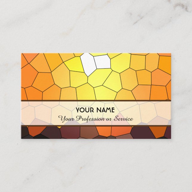 Abstract colourful mosaic sunset tiles pattern business card (Front)